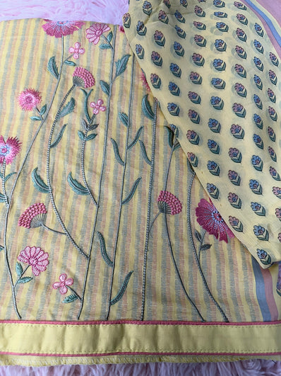 Unstitched Suit Material- 410 Yellow