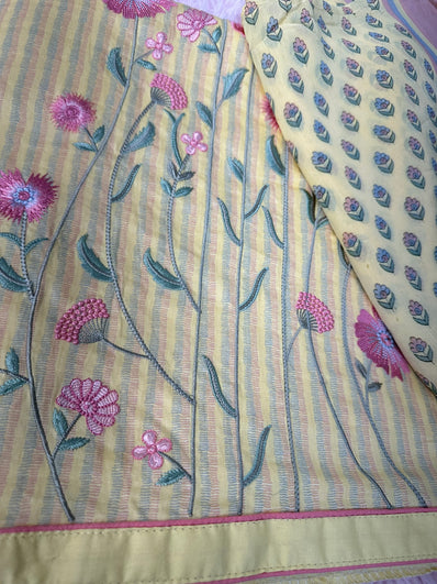 Unstitched Suit Material- 410 Yellow