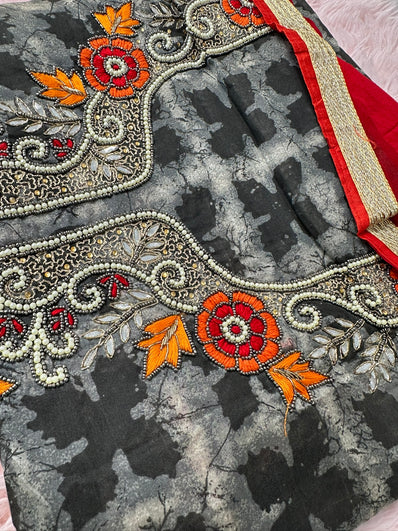 Unstitched Suit Material- 408 Black