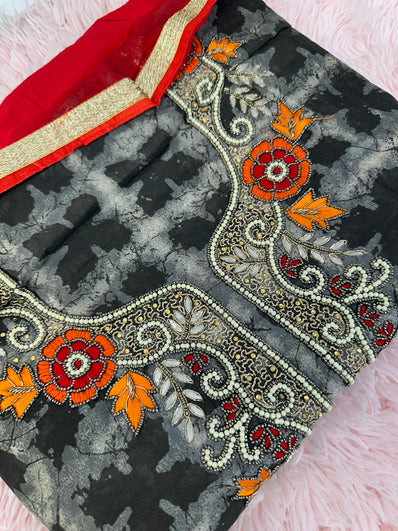 Unstitched Suit Material- 408 Black