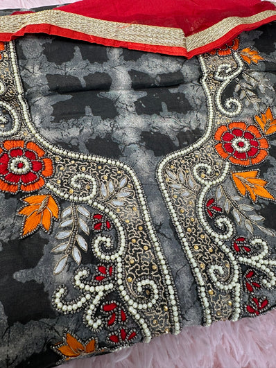 Unstitched Suit Material- 408 Black