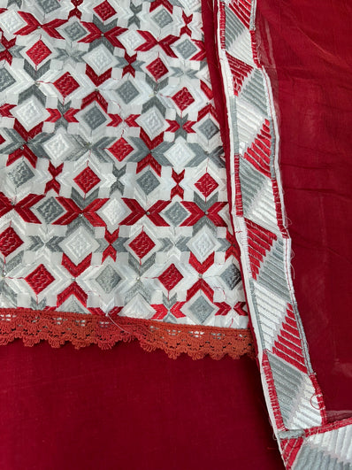 Unstitched Suit Material- 407 White