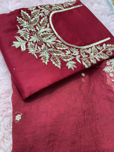 Unstitched Suit Material- 404 Maroon