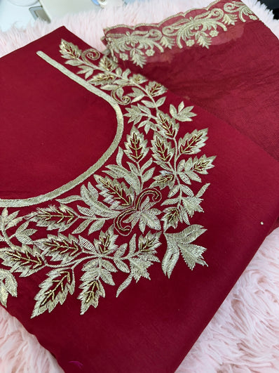 Unstitched Suit Material- 404 Maroon