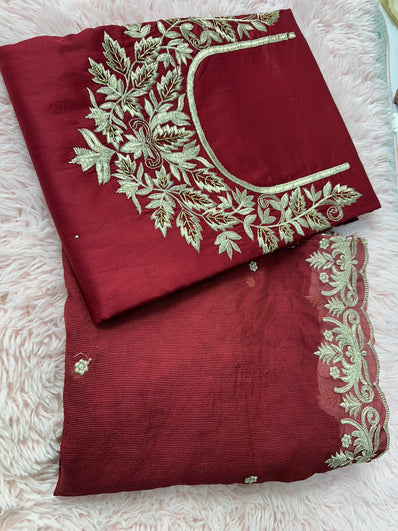 Unstitched Suit Material- 404 Maroon