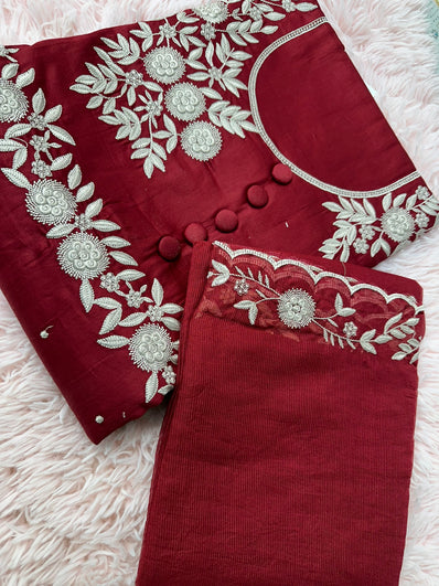 Unstitched Suit Material- 403 Maroon