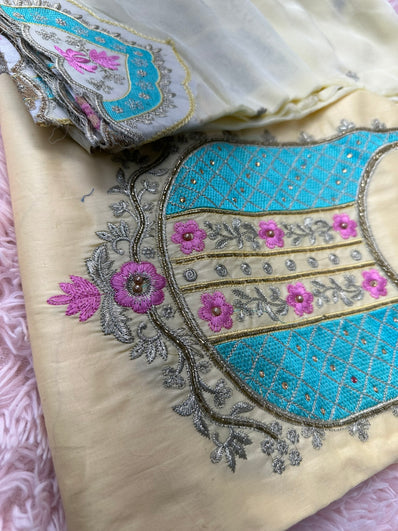 Unstitched Suit Material- 399 Yellow