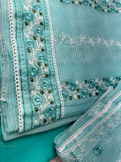 Unstitched Suit Material- 396 Blue