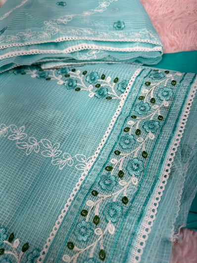 Unstitched Suit Material- 396 Blue