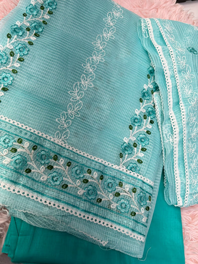 Unstitched Suit Material- 396 Blue