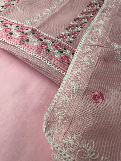 Unstitched Suit Material- 396 Pink