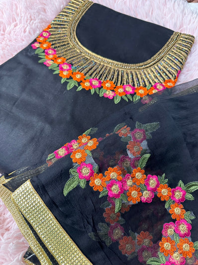 Unstitched Suit Material- 390 Black