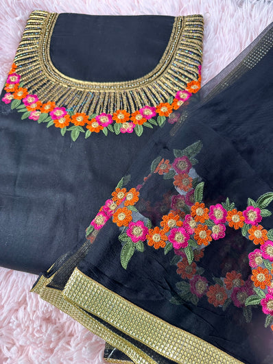 Unstitched Suit Material- 390 Black