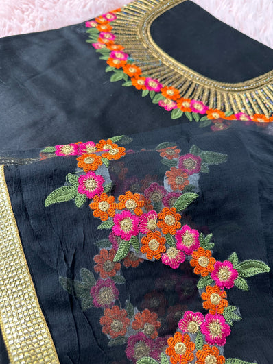 Unstitched Suit Material- 390 Black