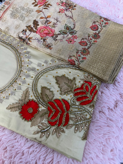 Unstitched Suit Material- 392 Light Gold