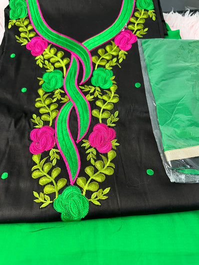 Unstitched Suit Material- 371 Green