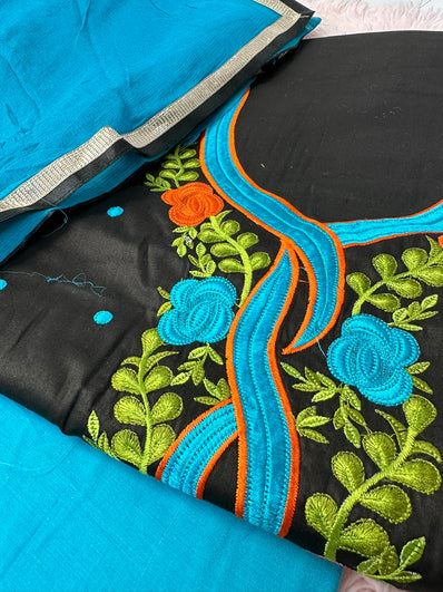 Unstitched Suit Material- 371 Blue