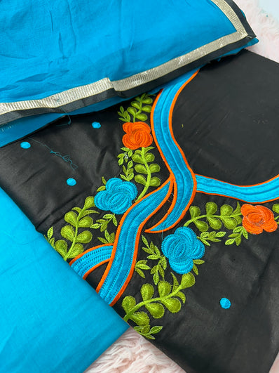 Unstitched Suit Material- 371 Blue