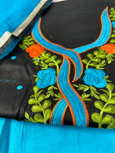 Unstitched Suit Material- 371 Blue