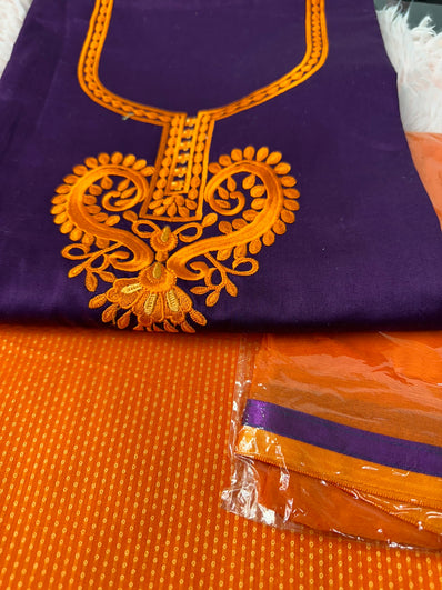Unstitched Suit Material- 370 Purple