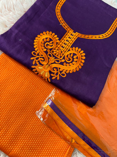 Unstitched Suit Material- 370 Purple