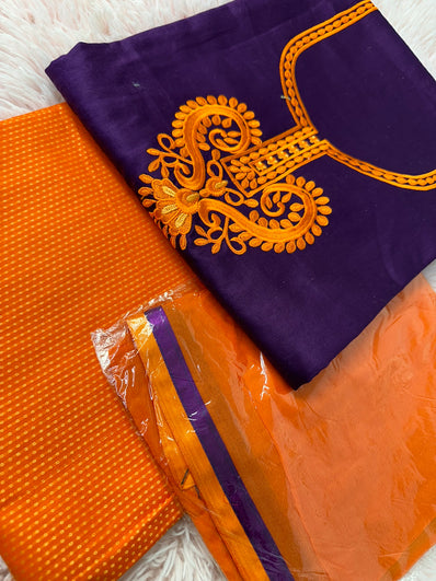 Unstitched Suit Material- 370 Purple