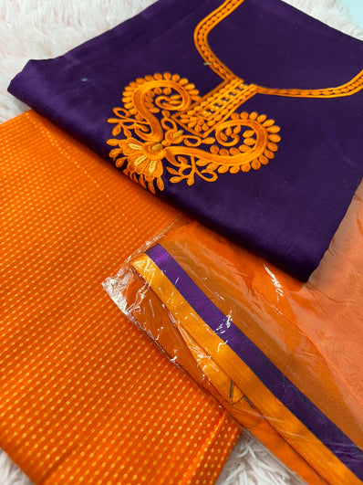 Unstitched Suit Material- 370 Purple