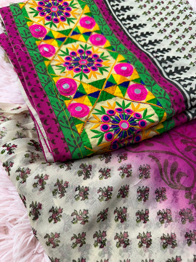 Unstitched Suit Material- 366 Pink