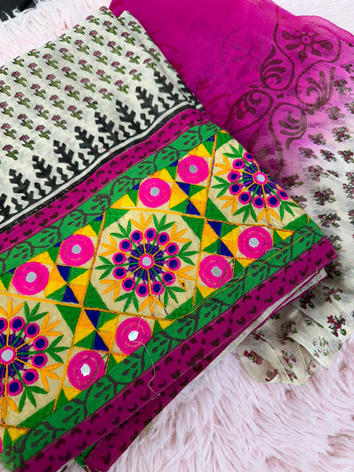 Unstitched Suit Material- 366 Pink