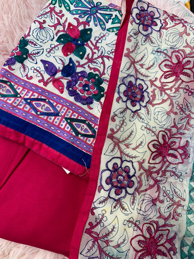 Unstitched Suit Material- 365 Pink