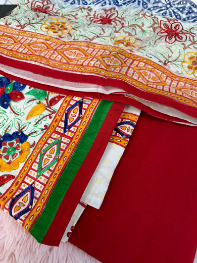 Unstitched Suit Material- 365 Red