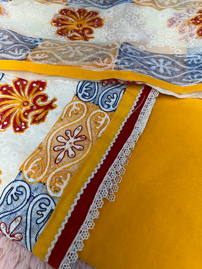 Unstitched Suit Material- 365 Yellow