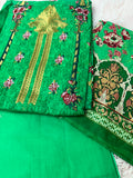 Unstitched Suit Material- 386 Green