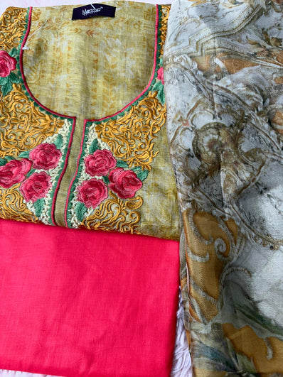 Unstitched Suit Material- 377 Golden Rod