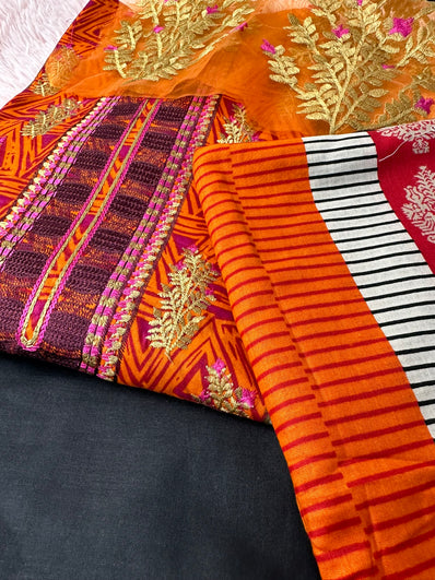 Unstitched Suit Material- 383 Black