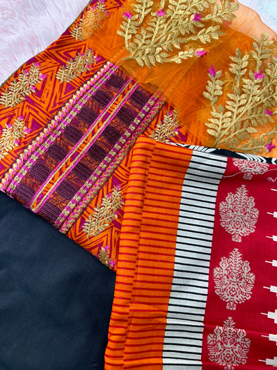 Unstitched Suit Material- 383 Black