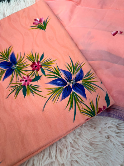 Unstitched Suit Material- 372 Coral