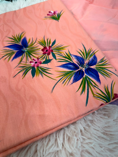 Unstitched Suit Material- 372 Coral