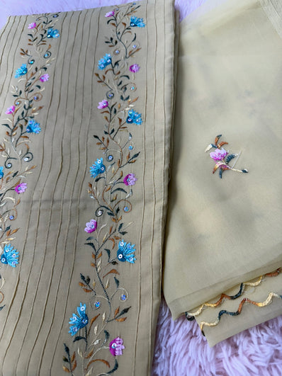 Unstitched Suit Material- 361 gold