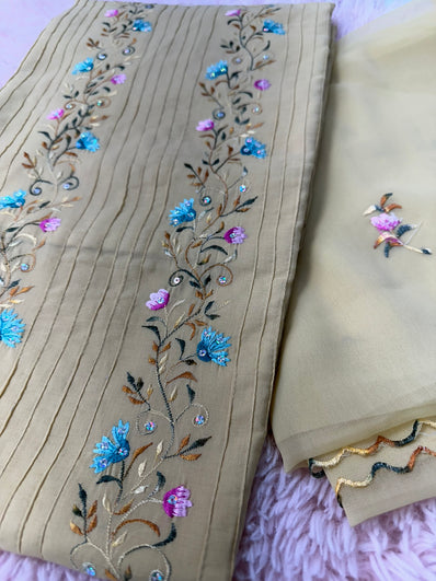 Unstitched Suit Material- 361 gold