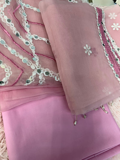 Unstitched Suit Material- 440 Pink