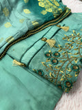 Semi Stitched Suit Material- 416 Sea Green