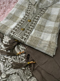 Semi Stitched Suit Material- 436 Tan