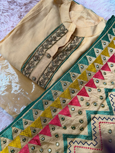 Semi Stitched Suit Material- 431 Peach