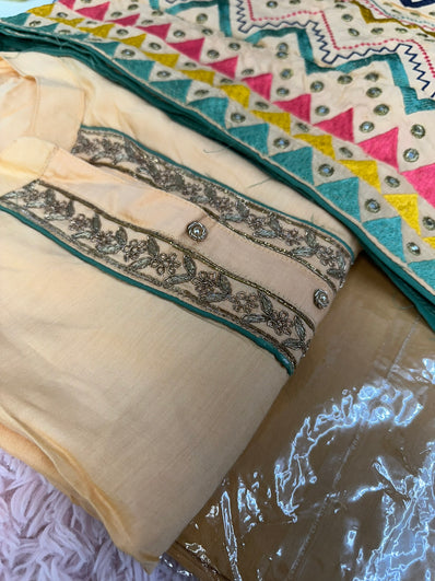 Semi Stitched Suit Material- 431 Peach