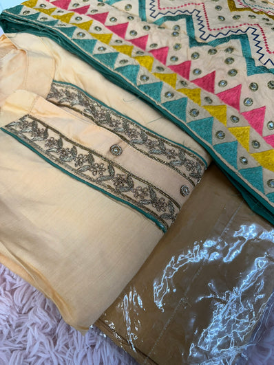 Semi Stitched Suit Material- 431 Peach