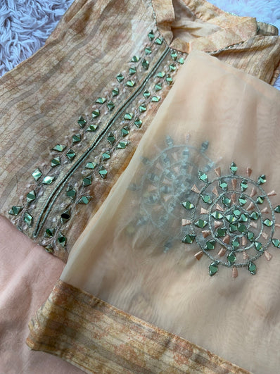 Semi Stitched Suit Material- 415 Peach