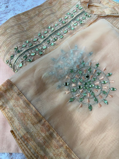 Semi Stitched Suit Material- 415 Peach