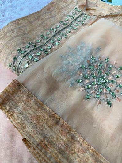 Semi Stitched Suit Material- 415 Peach