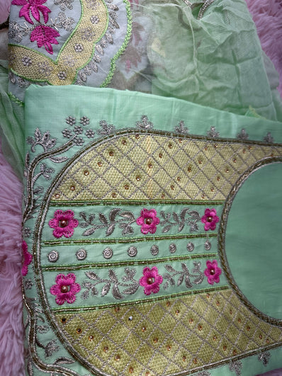 Unstitched Suit Material- 399 Green